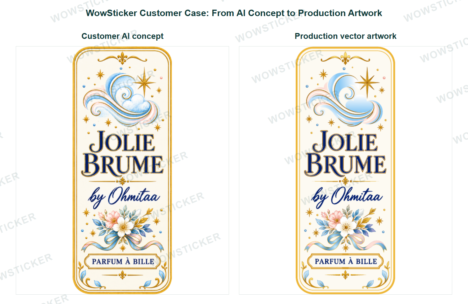 Customer AI concept compared with production vector artwork