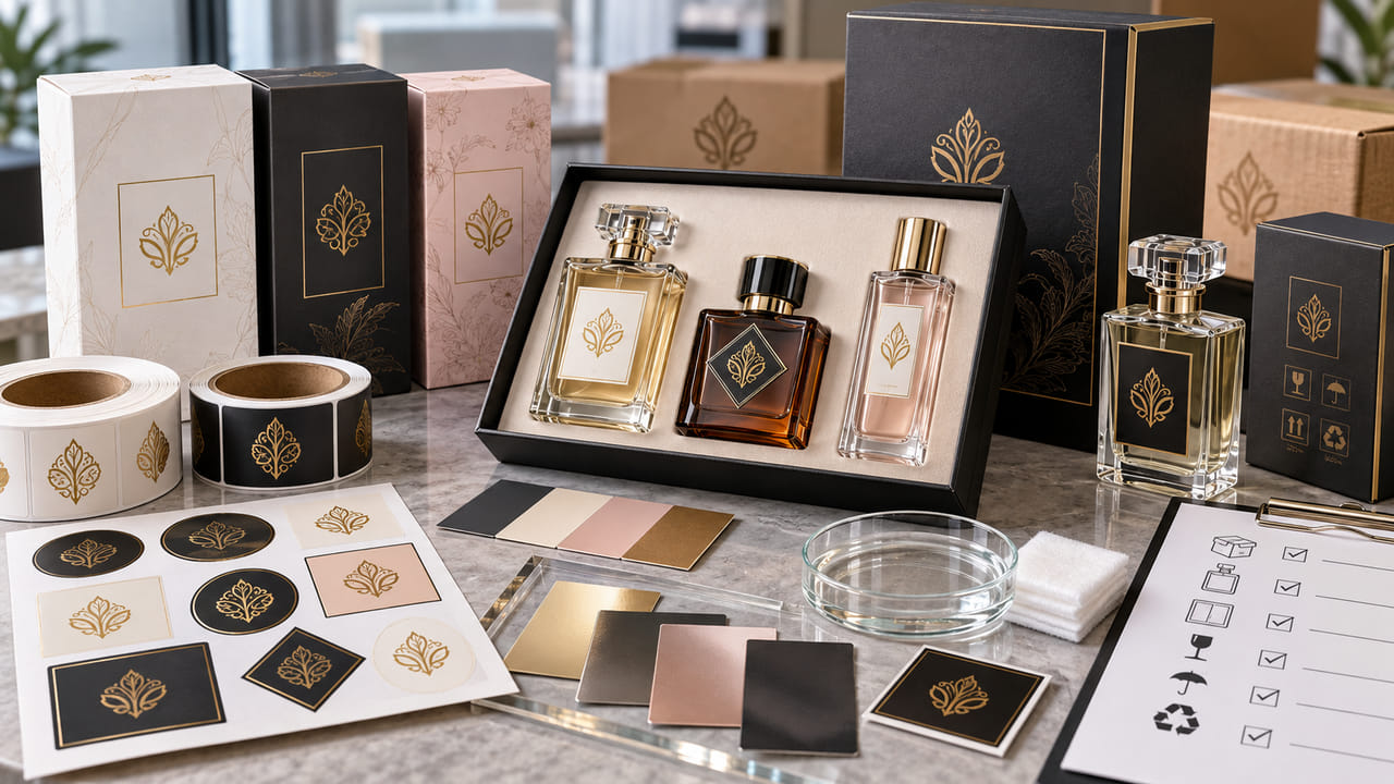 How should buyers define an alcohol rub test for perfume labels for perfume gift sets?