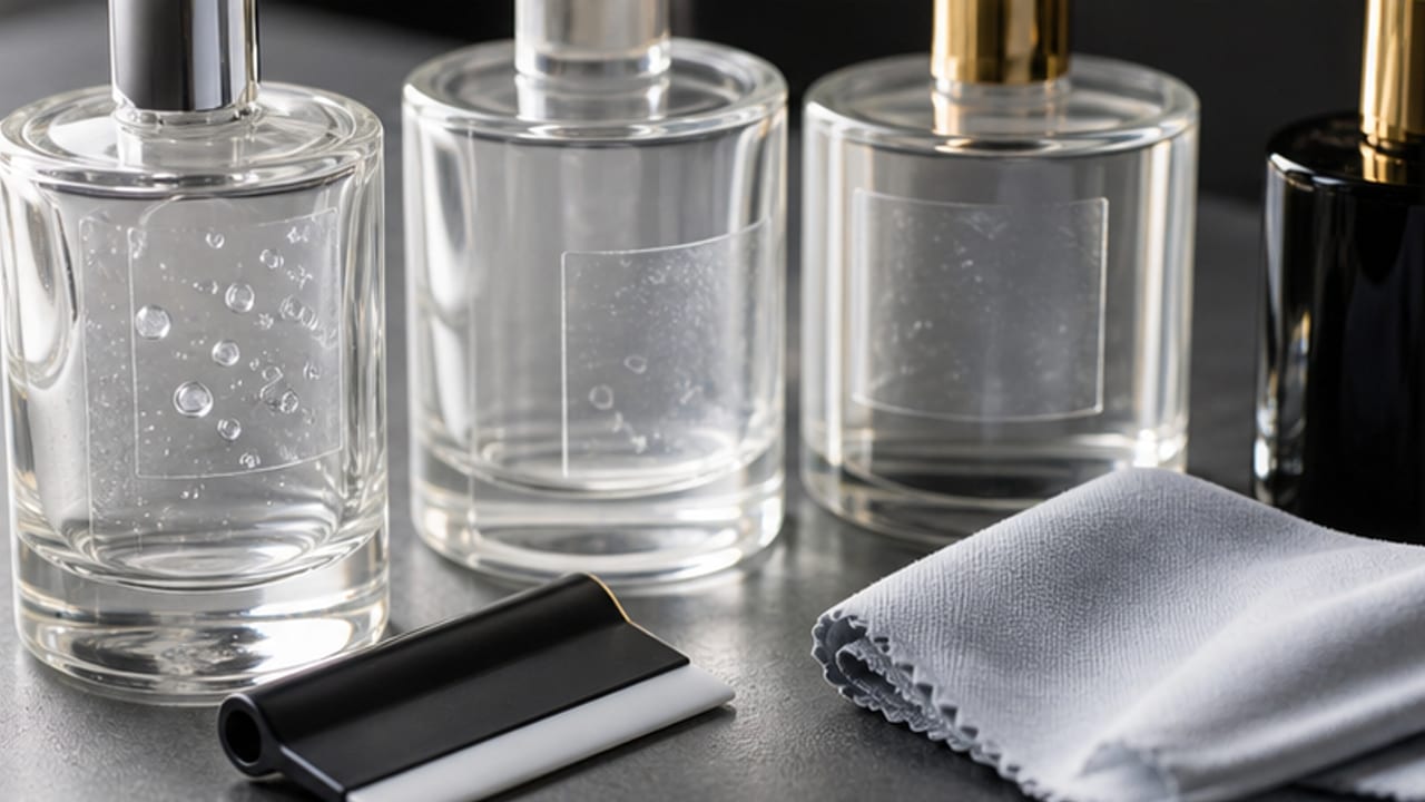 How to Avoid Bubbles Under Clear Perfume Labels on Glass Bottles