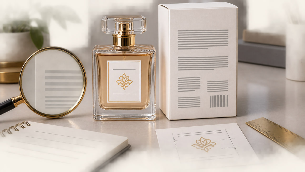 How should buyers keep perfume back-label compliance text legible for GCC fragrance launches?
