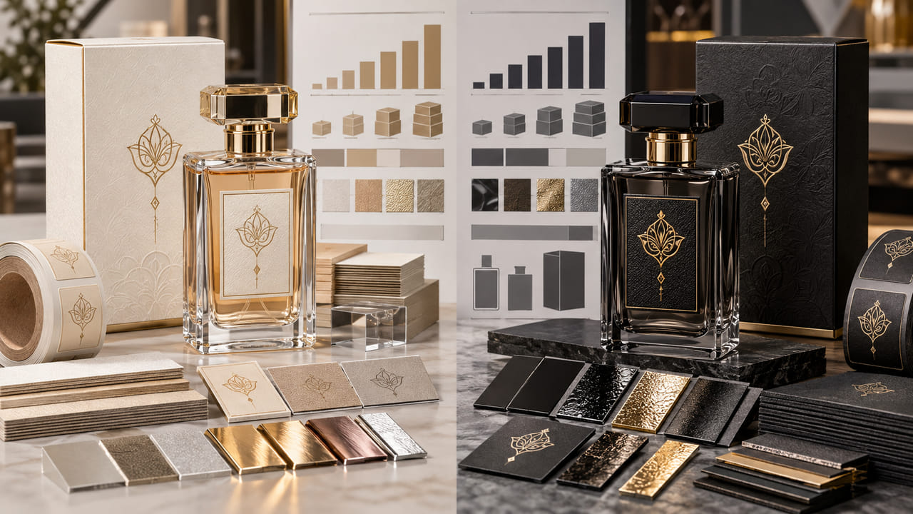 What drives bulk perfume label pricing for GCC fragrance launches?
