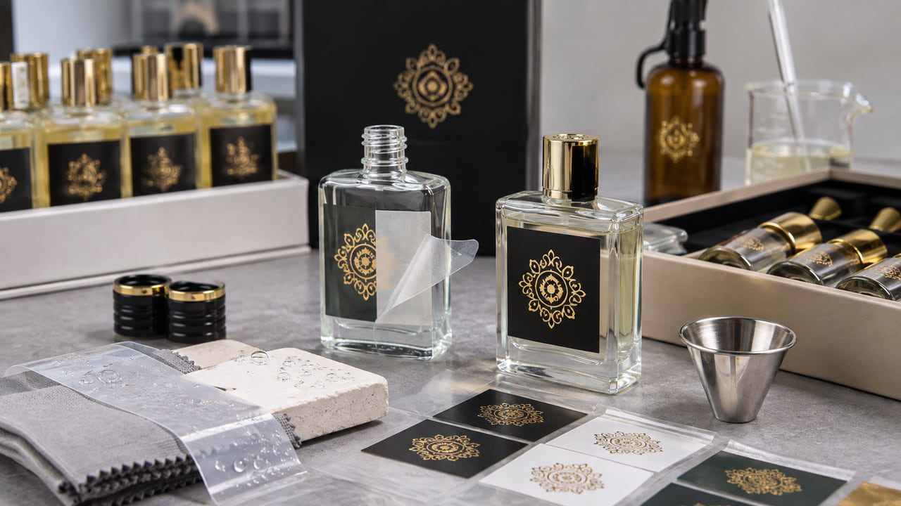 What durability questions matter for refillable perfume bottle labels for perfume gift sets?