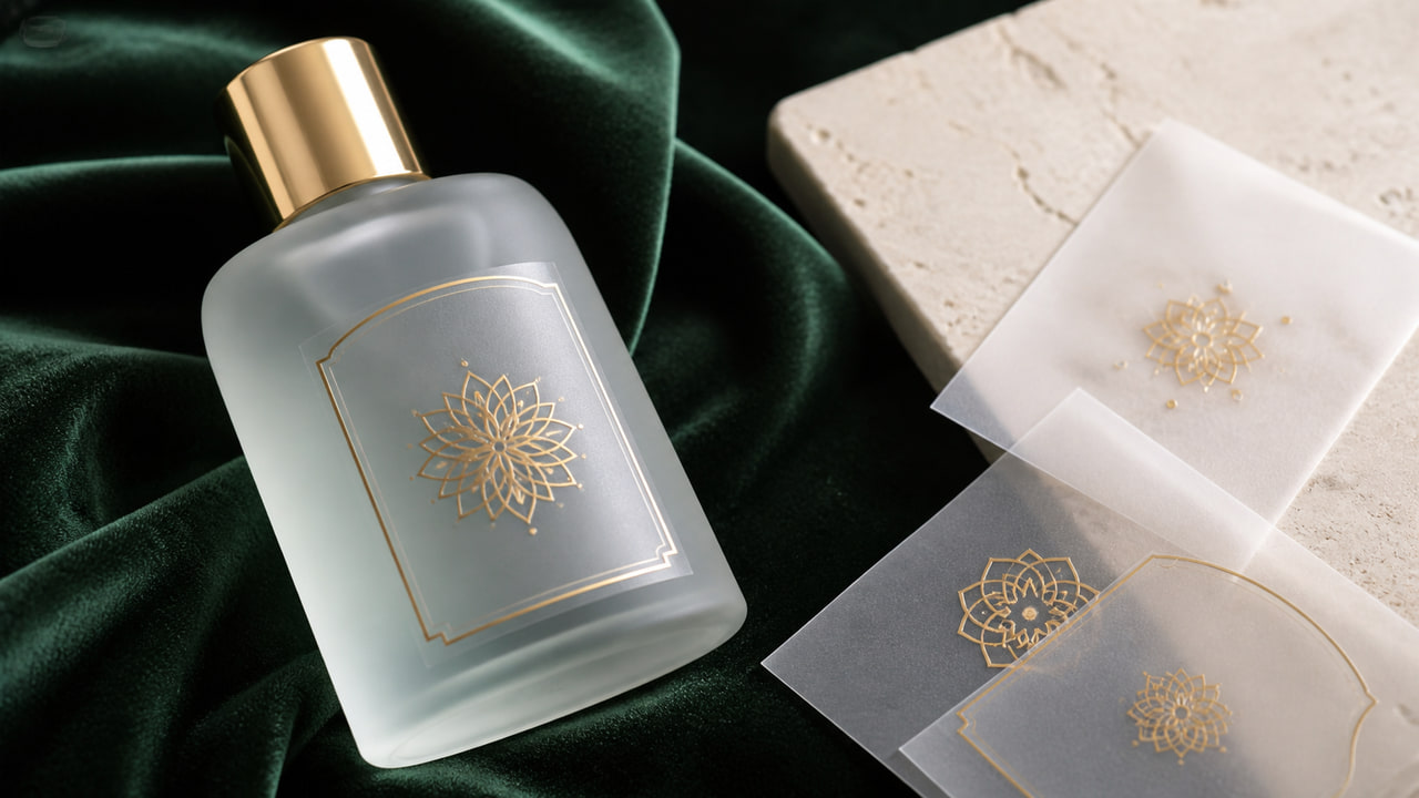 How can buyers keep contrast on frosted glass perfume labels for ecommerce perfume brands?