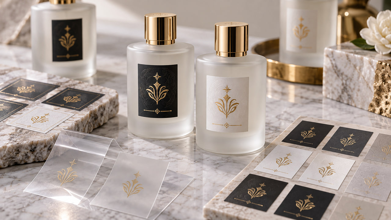 How can buyers keep contrast on frosted glass perfume labels for GCC fragrance launches?