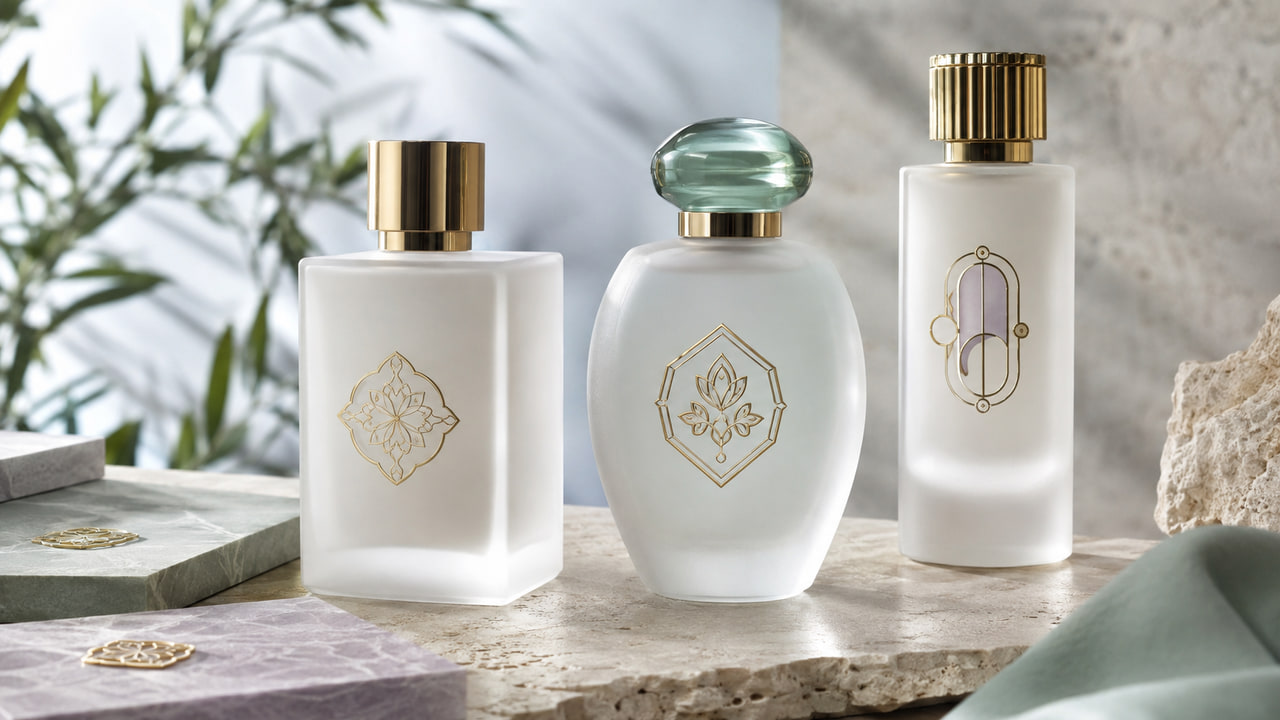How can buyers keep contrast on frosted glass perfume labels for repeat orders?