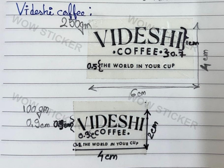 Customer sketch for VIDESHI COFFEE label