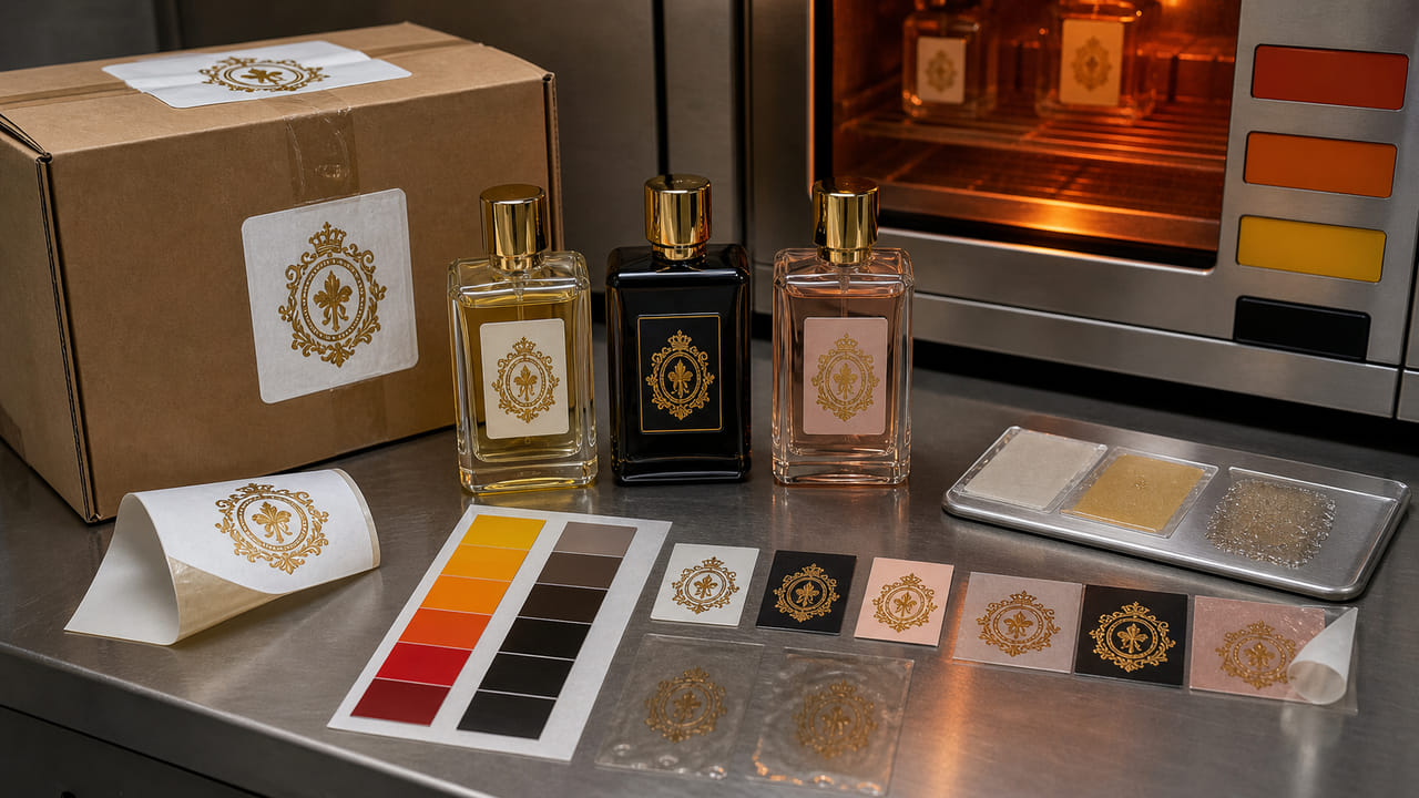 What hot-weather shipping risks should perfume label buyers test for boutique retail displays?