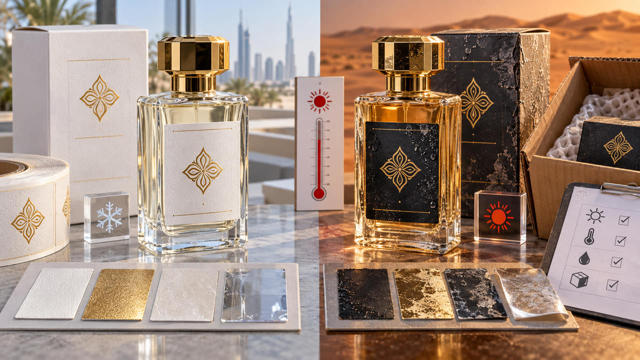 What hot-weather shipping risks should perfume label buyers test for GCC fragrance launches?