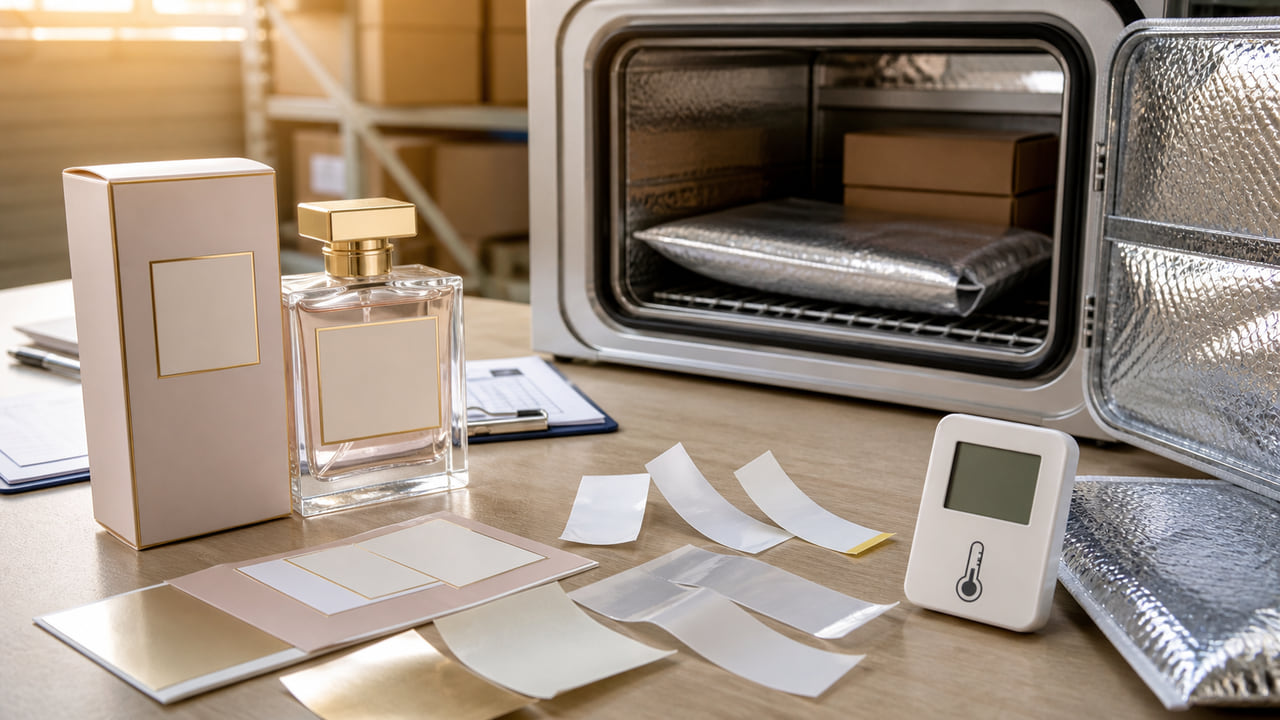 Hot-Weather Shipping Risk for Perfume Labels: Adhesive and Finish Checks for Private Label Fragrance Sellers