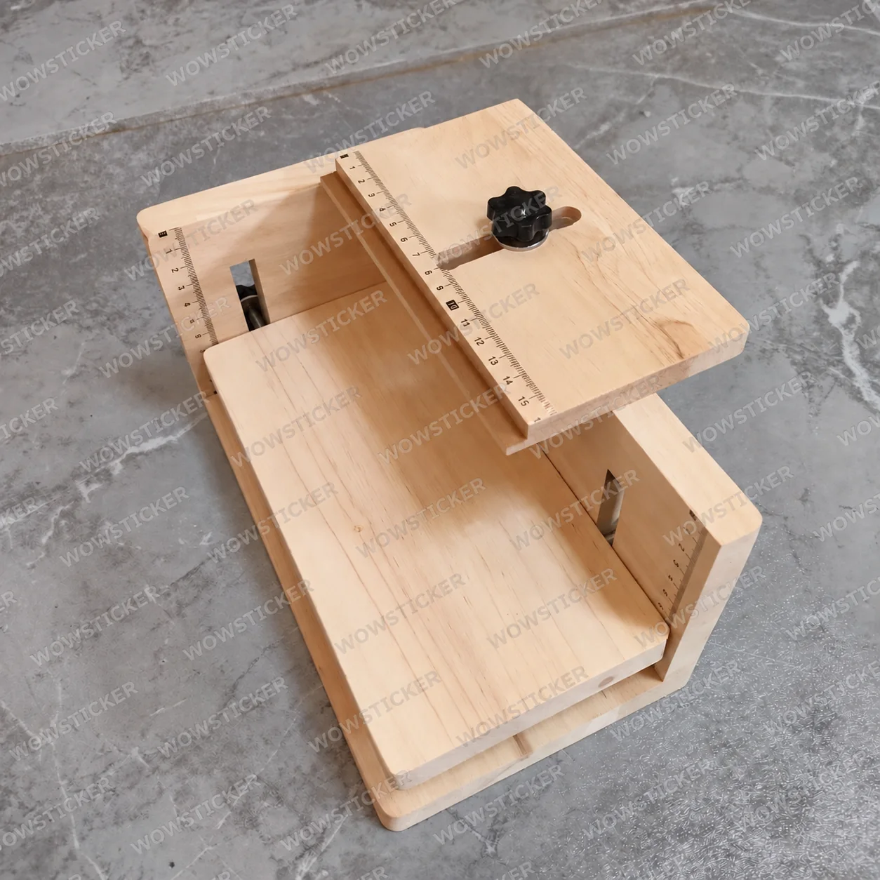 Watermarked product photo of the WowSticker wooden manual labeling jig