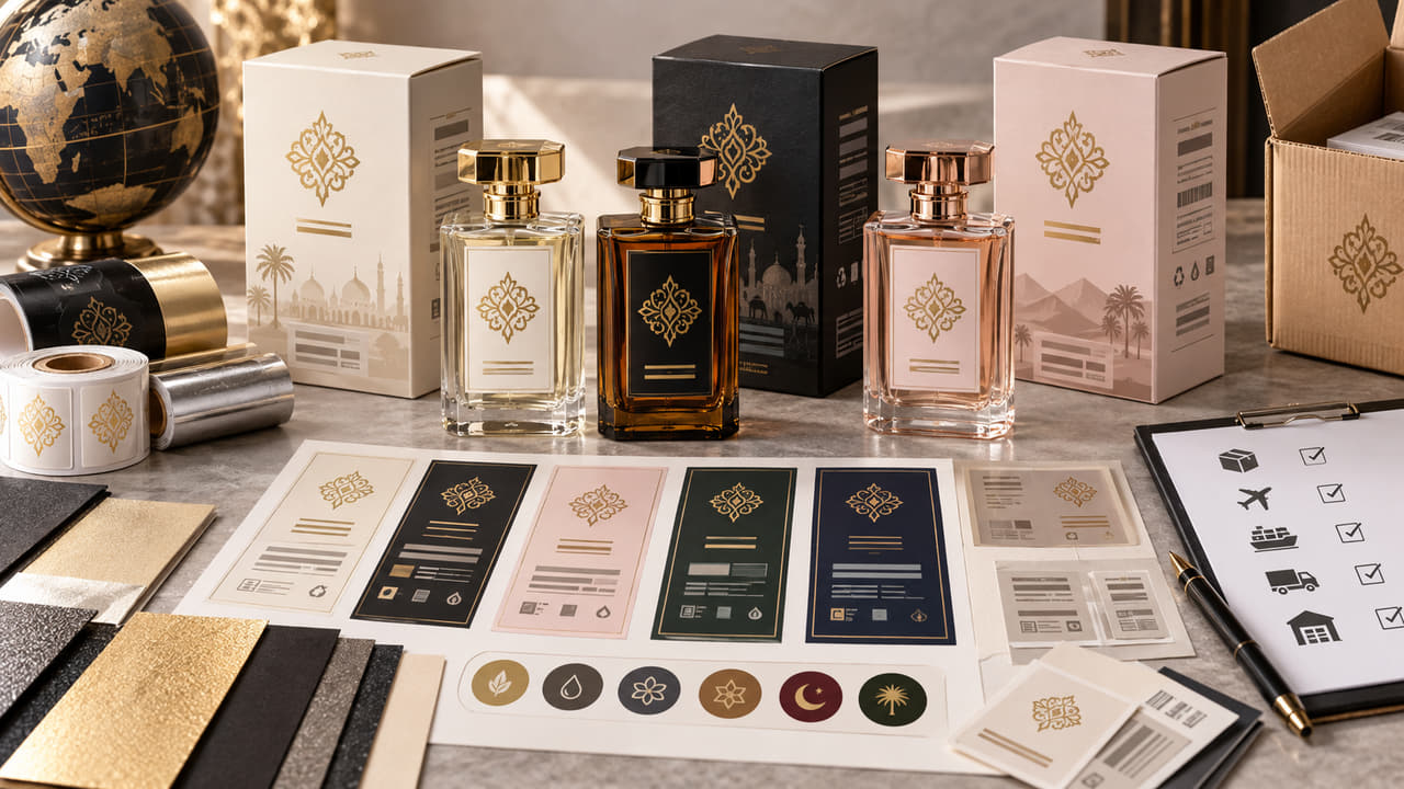How should buyers plan multi-country perfume label systems for GCC fragrance launches?