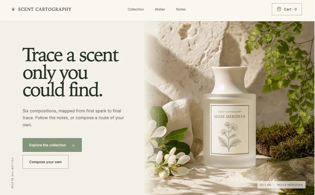 Screenshot of OpenAI Scent Cartography showcase homepage