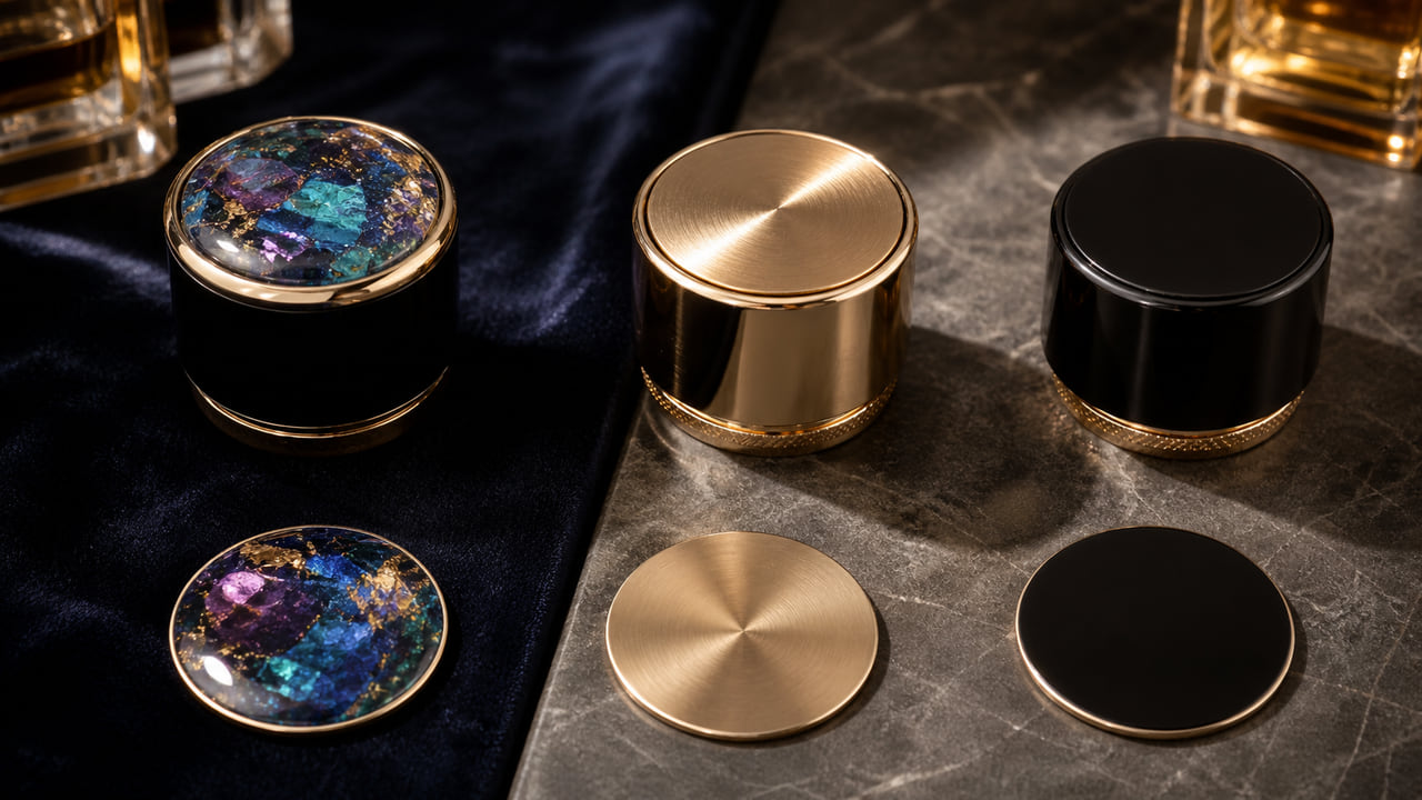 Perfume Cap Decoration: When Resin Stickers or Metal Plates Work Better for Private Label Fragrance Sellers