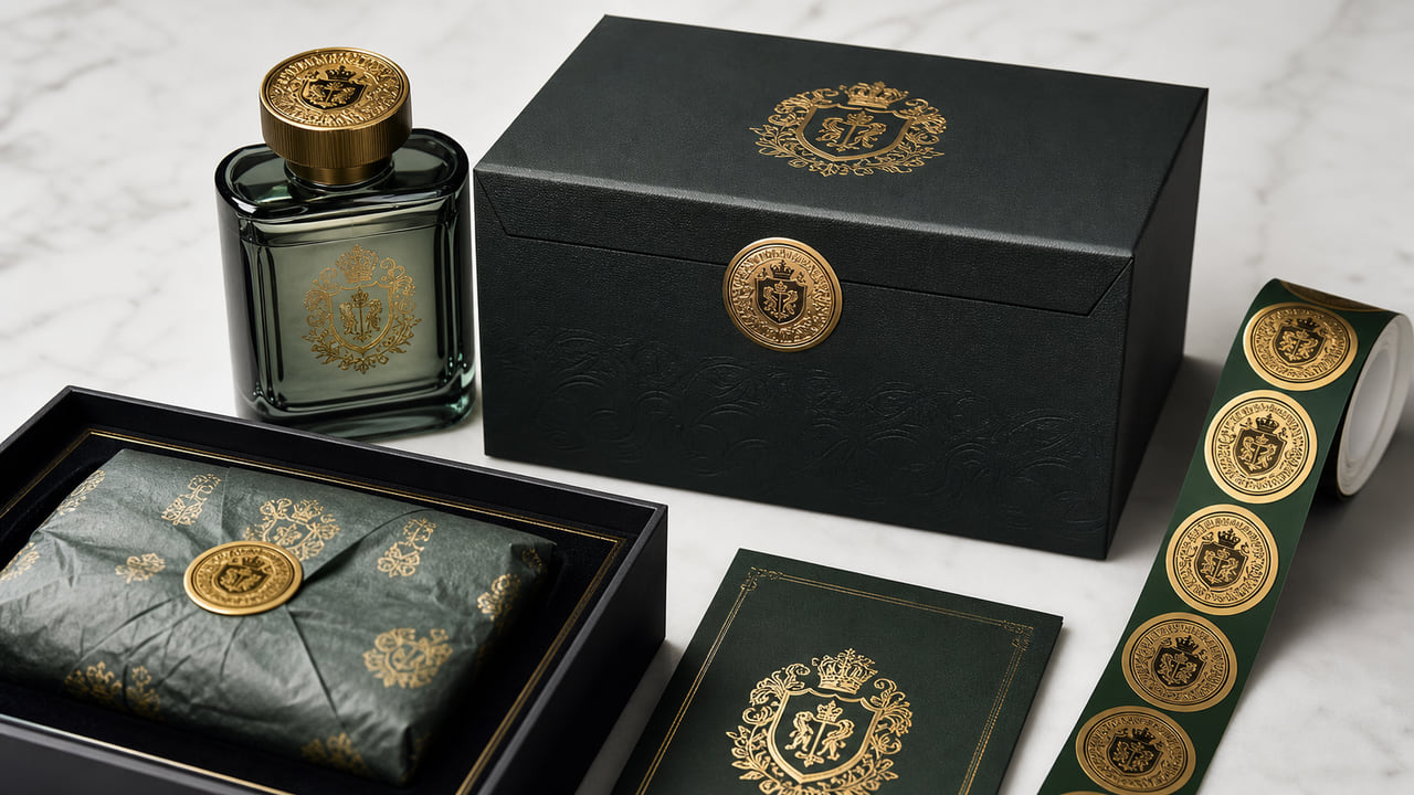 How should buyers design perfume carton seal stickers for boutique retail displays?