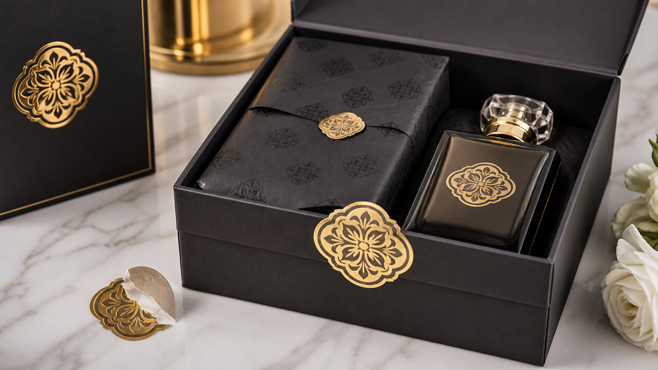 How should buyers design perfume carton seal stickers for ecommerce perfume brands?