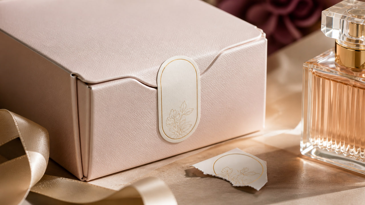 Perfume Carton Seal Sticker Design: Protection, Unboxing, and Brand Detail for Private Label Fragrance Sellers