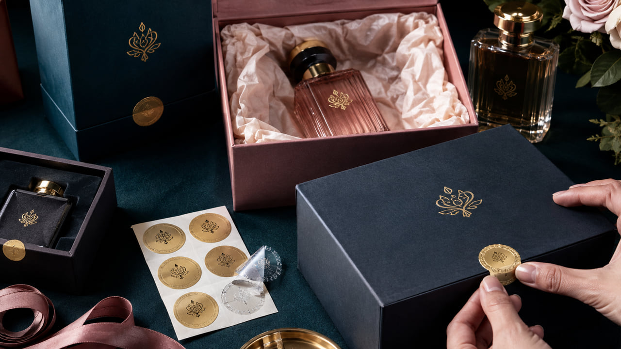 How should buyers design perfume carton seal stickers for repeat orders?