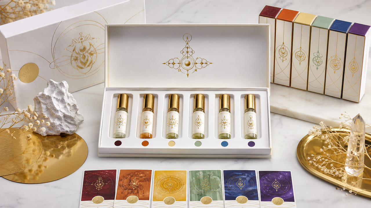 What numbering system helps buyers compare discovery set scents for boutique retail displays?