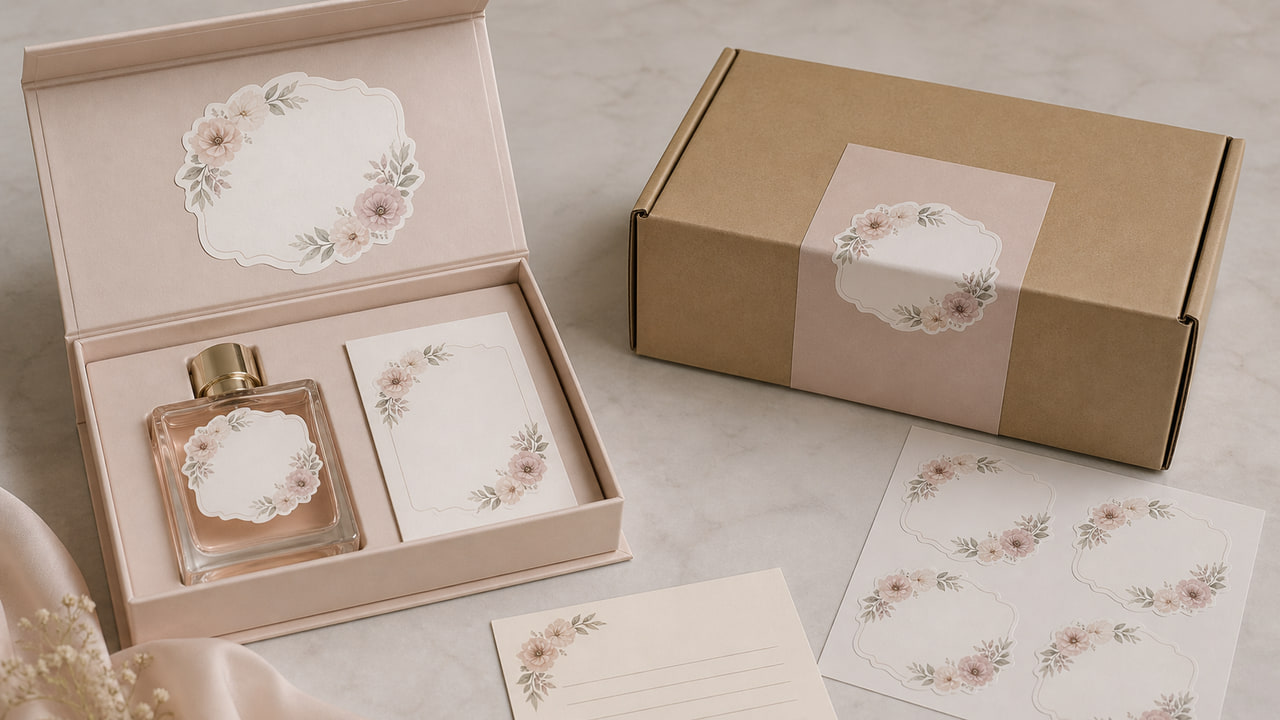 What sticker system should buyers use for perfume gift sets for ecommerce perfume brands?