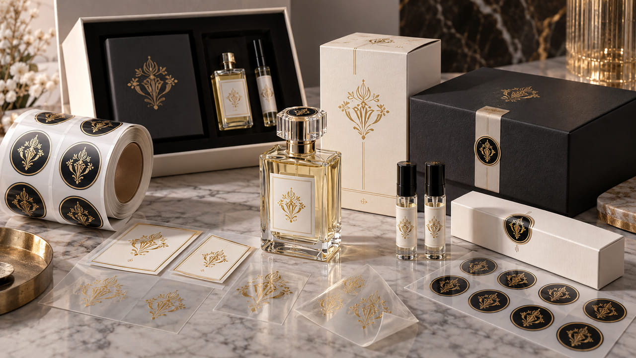 What sticker system should buyers use for perfume gift sets for perfume gift sets?