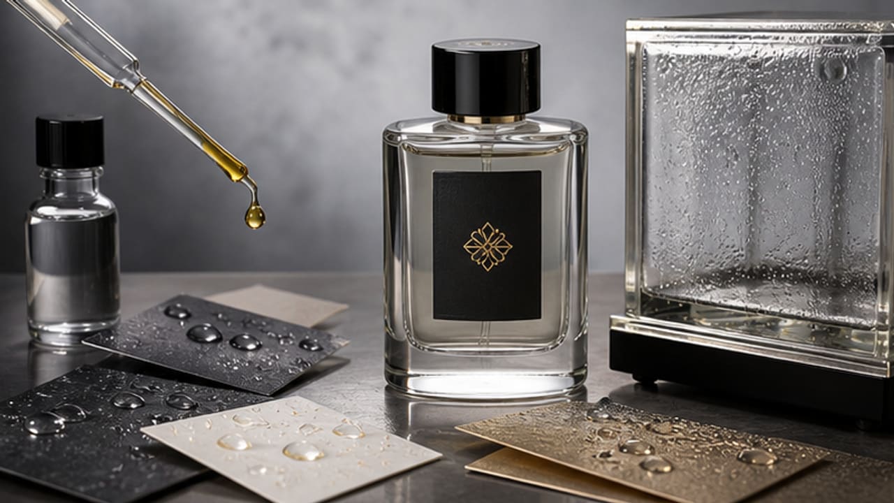 Perfume Label Material Selection for Alcohol, Oil, and Humidity Exposure