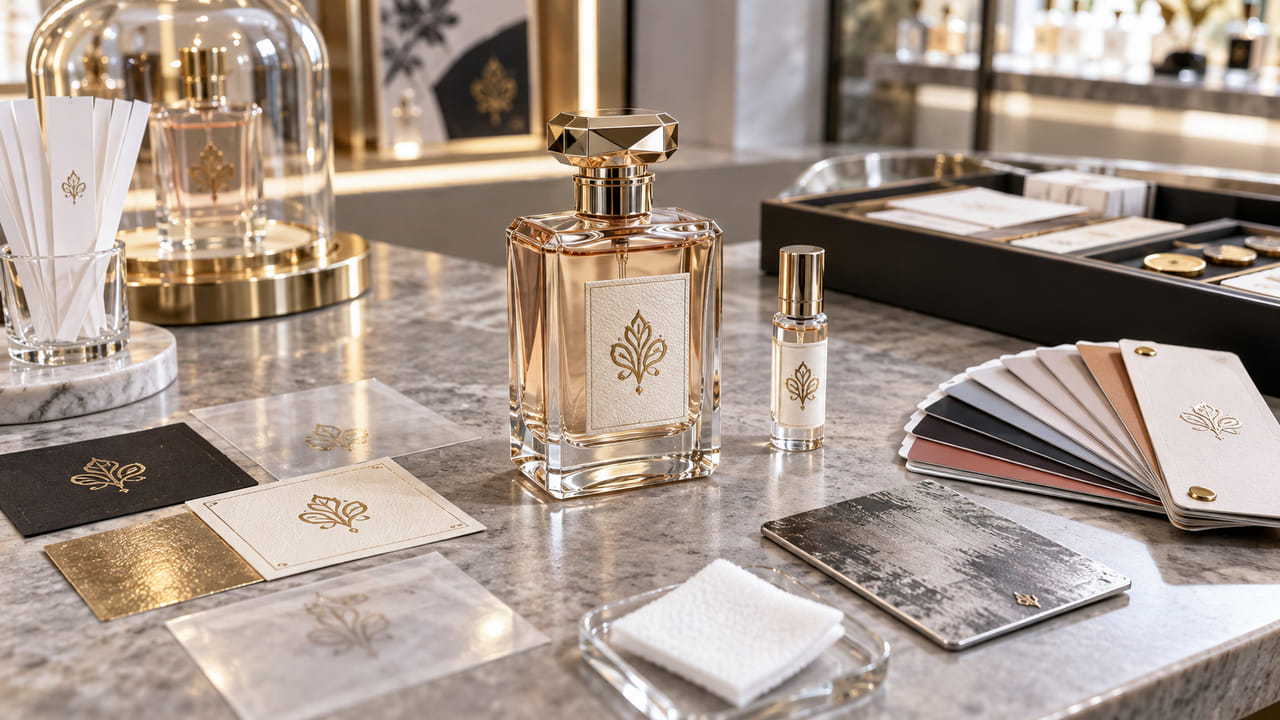 What should buyers test before approving perfume label samples for boutique retail displays?