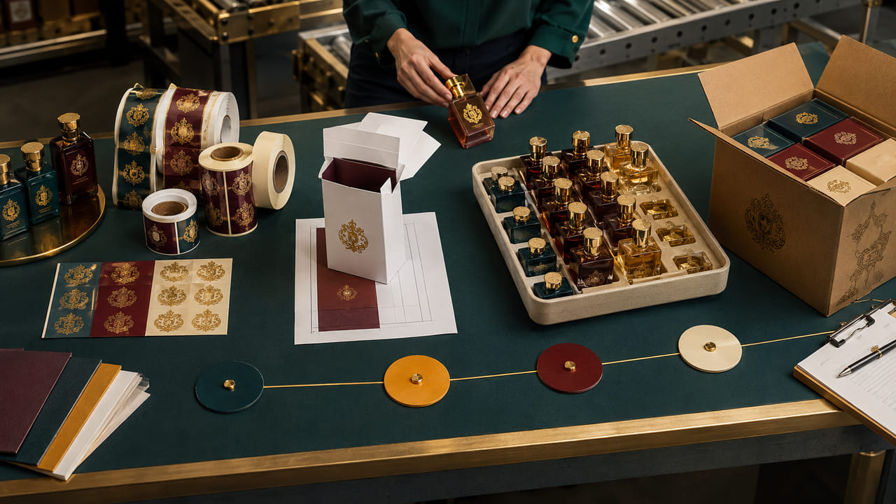 What packaging calendar should buyers use for a first perfume launch for repeat orders?
