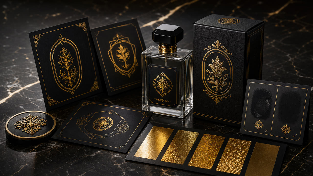 What should buyers confirm before using premium black perfume labels for ecommerce perfume brands?