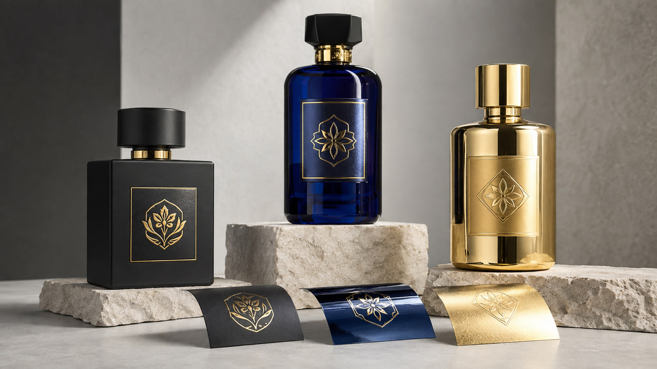 Should buyers choose matte, gloss, or metallic perfume label finishes for repeat orders?