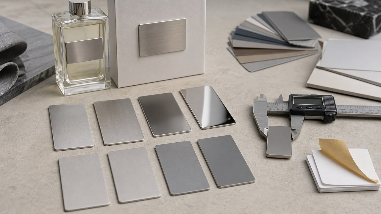 Quote Variables for Nickel Perfume Labels: Size, Finish, Thickness, and Backing