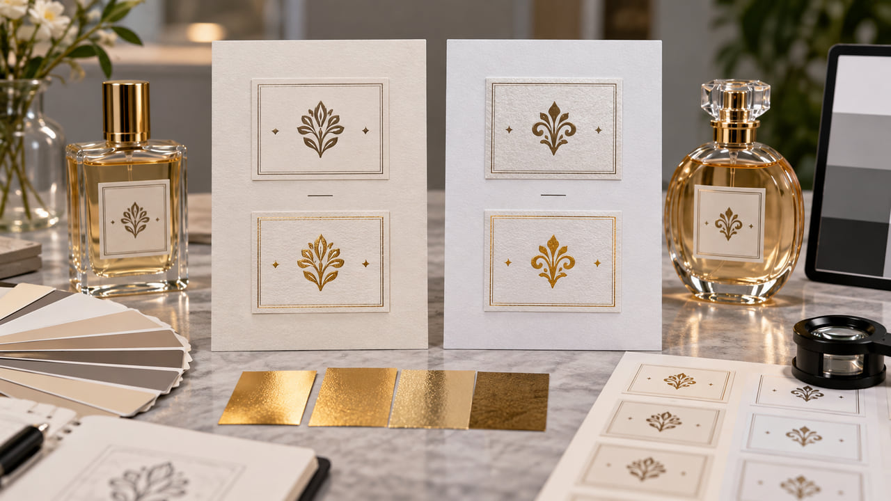How can buyers reorder perfume labels without color drift for GCC fragrance launches?