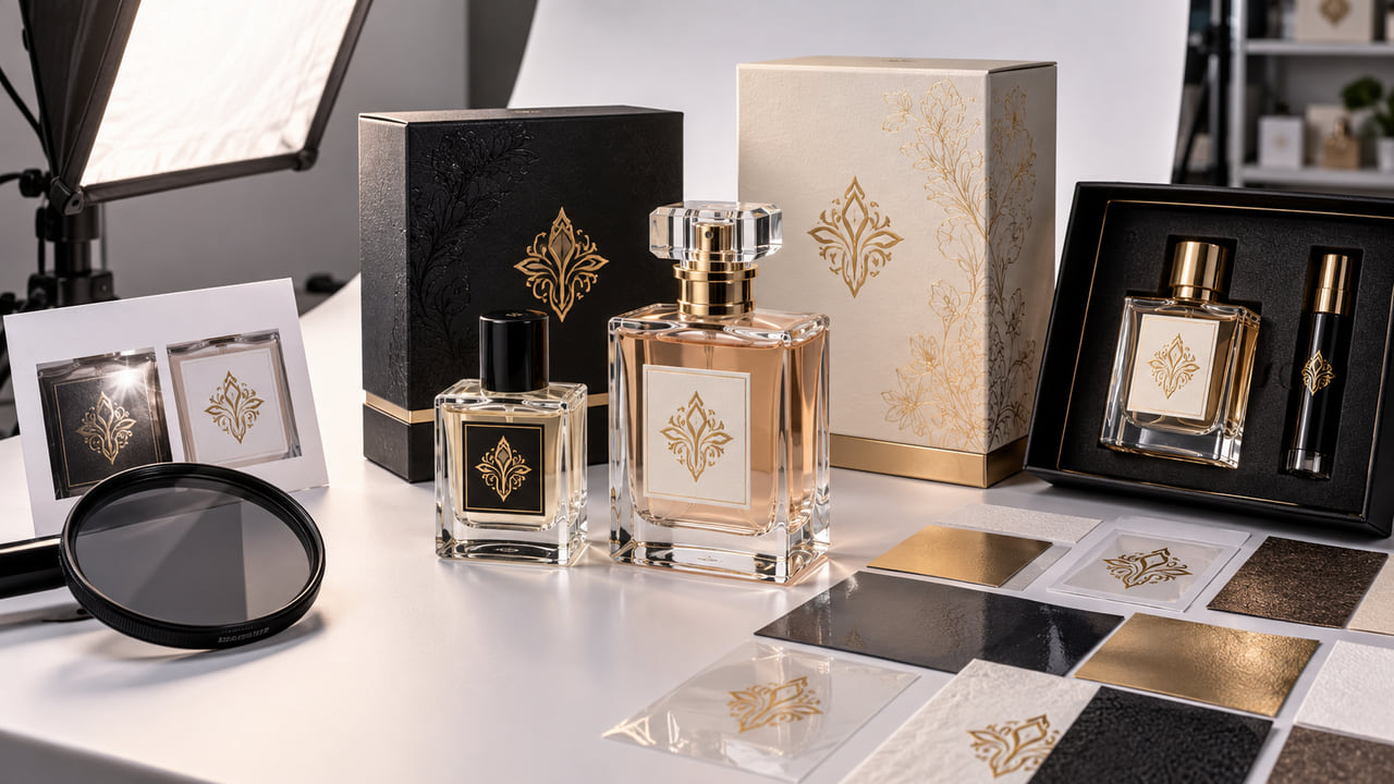How should buyers check perfume label readability on retail shelves for perfume gift sets?