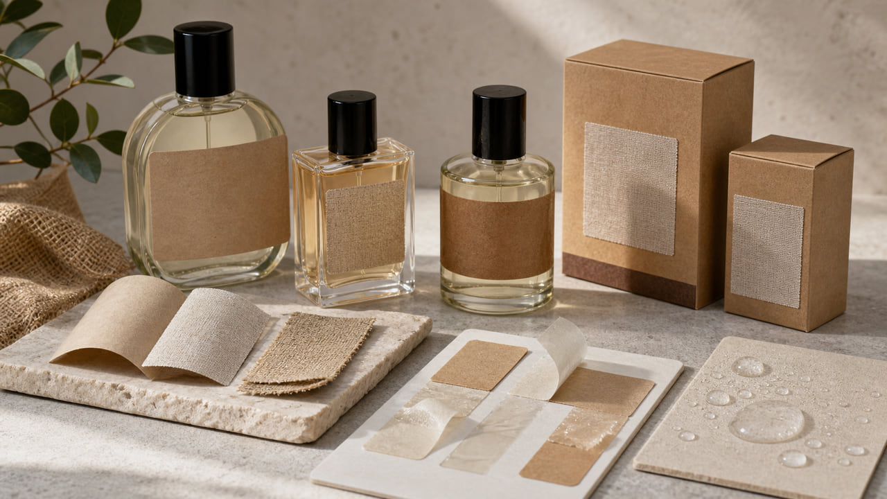 Sustainable-Looking Perfume Labels: Natural Texture Without Weak Adhesion