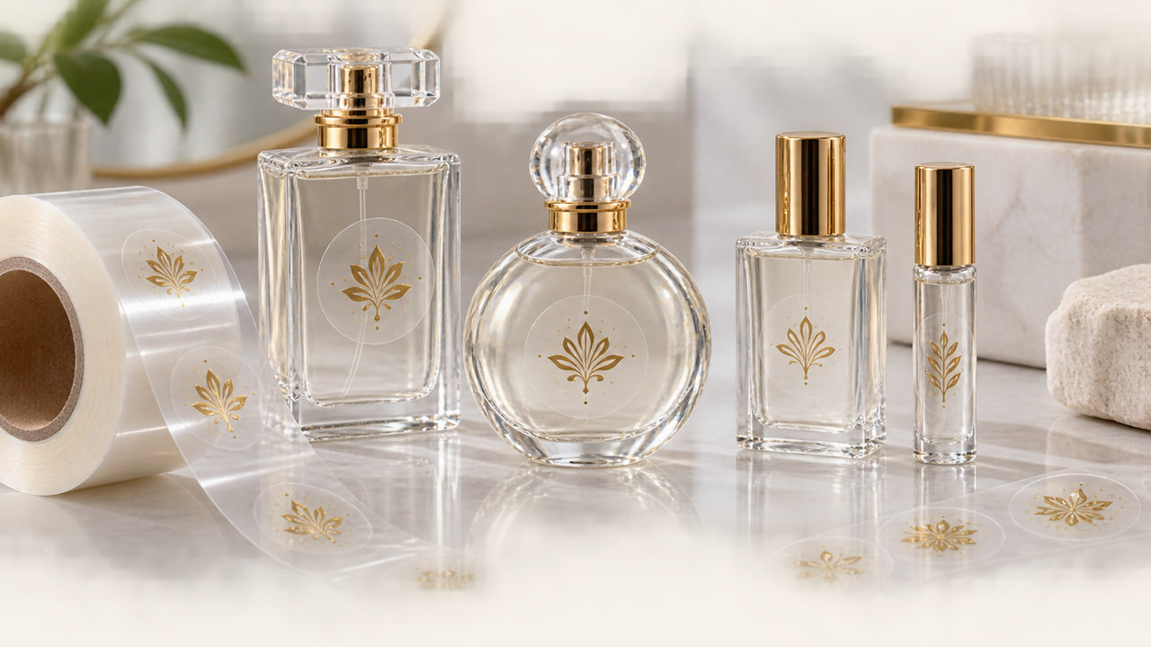 How can buyers avoid a cheap look with transparent labels on clear glass for repeat orders?