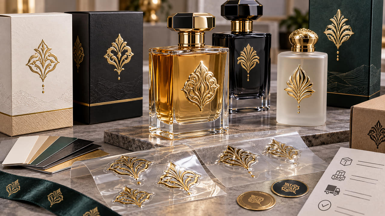 What raised UV DTF logo details look premium on perfume bottles for GCC fragrance launches?