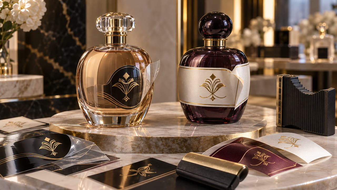 Should buyers test UV DTF or Vinyl first on curved perfume bottles for boutique retail displays?