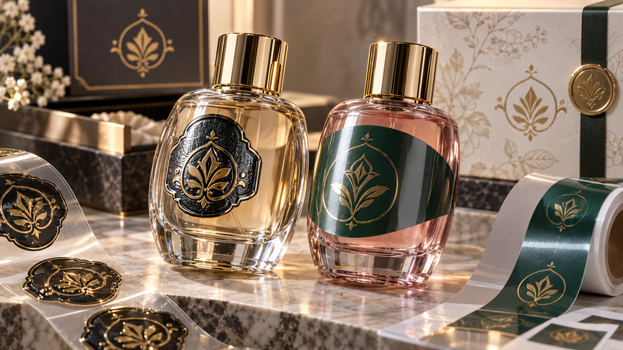 Should buyers test UV DTF or Vinyl first on curved perfume bottles for perfume gift sets?