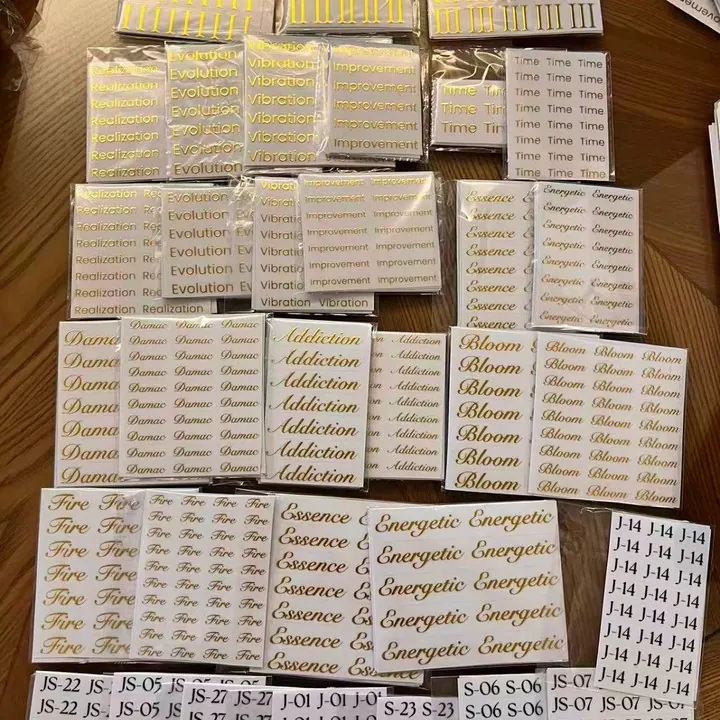 Gold name sticker sheets
