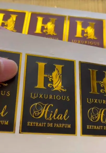 Black and gold fragrance label sheet